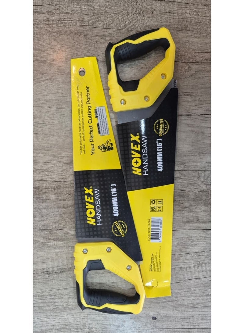 NOVEX NHT-HS-005 Professional 16" (400 mm) Hand Saw | Heavy-Duty Wood Cutting | Precision Teeth | Ergonomic Soft-Grip Handle - Image 3